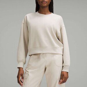 Lululemon Softstreme Perfectly Oversized Cropped Crew Sweatshirt Mojave Tan 8